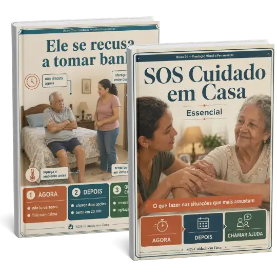 Mockup do guia da versão Essencial do SOS Cuidado em Casa