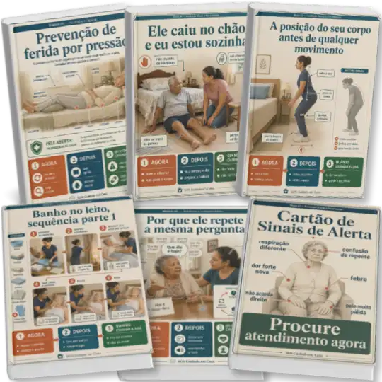 Mockup das fichas da versão Completa do SOS Cuidado em Casa